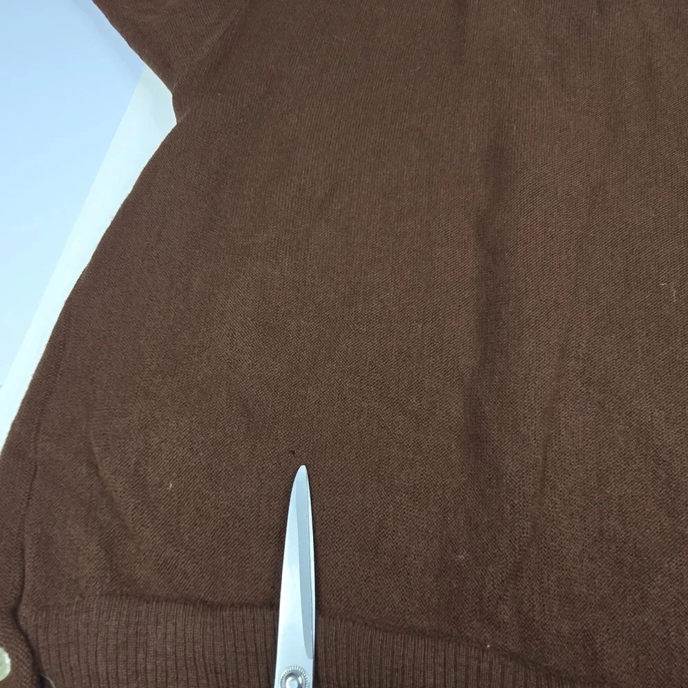 Vintage Lord Jeff The‎ 19th Hole Australian Wool Mens Brown Cardigan Sweater L